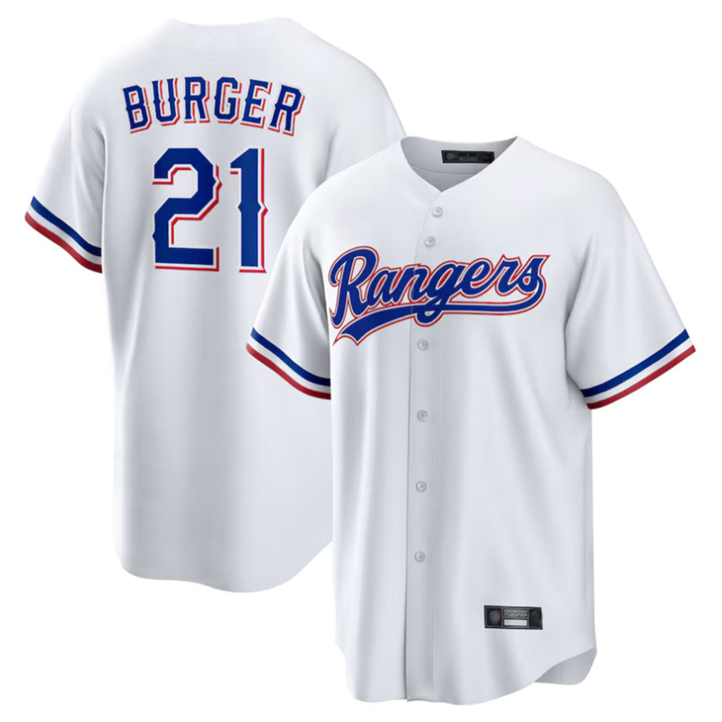 MATTH T.Rangers #21 Jake Burger Player White Home Limited Stitched Jerseys