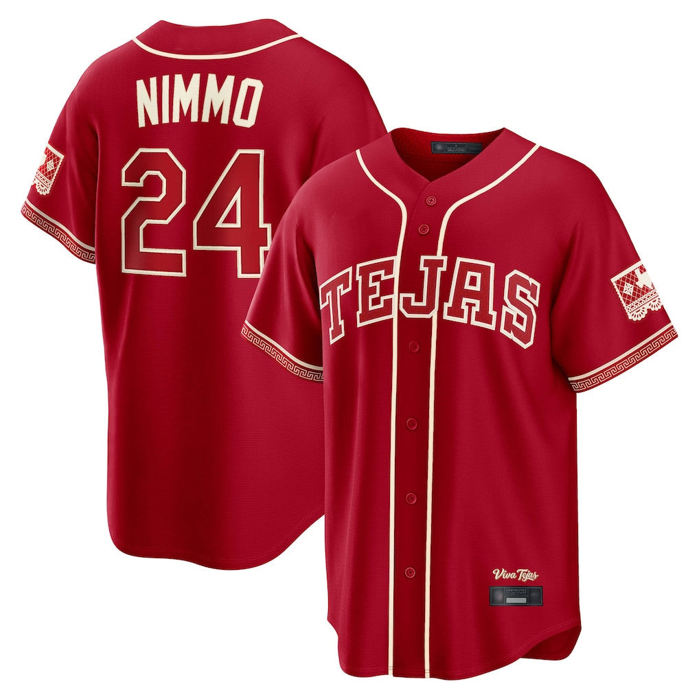 MATTH T.Rangers #24 Brandon Nimmo Player Red 2026 City Connect Stitched Jerseys