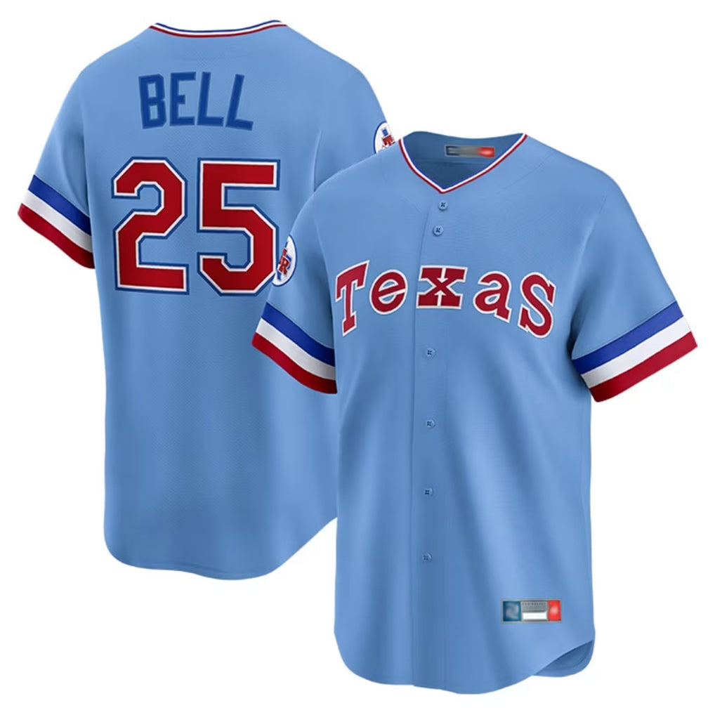 MATTH T.Rangers #25 Buddy Bell Player Blue Home City Connect Limited Stitched Jerseys