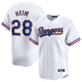 MATTH T.Rangers #28 Jonah Heim Player White Gold Collection Limited Stitched Jerseys