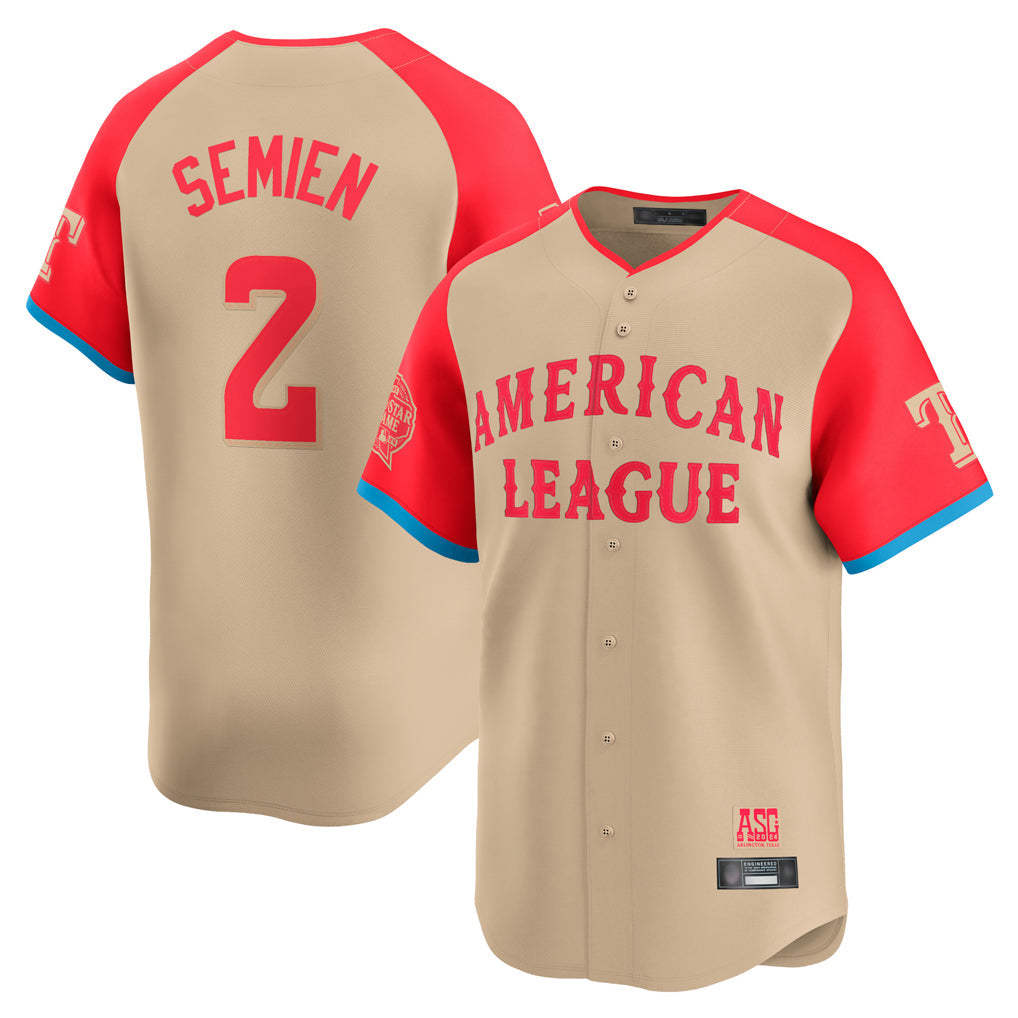 MATTH T.Rangers #2 Marcus Semien Player Cream American League All-Star Game Limited Stitched Jerseys