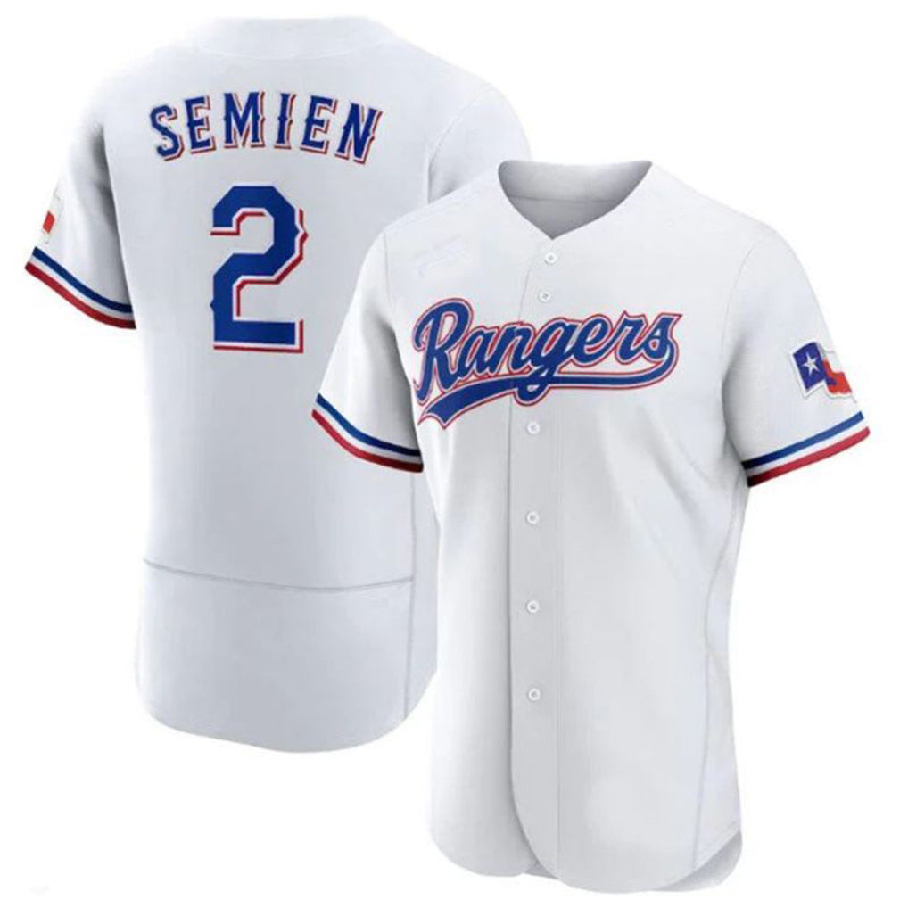 MATTH T.Rangers #2 Marcus Semien Player Gold Collection Limited White Elite Stitched Jerseys