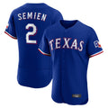 MATTH T.Rangers #2 Marcus Semien Player Royal Elite Home Limited Stitched Jerseys