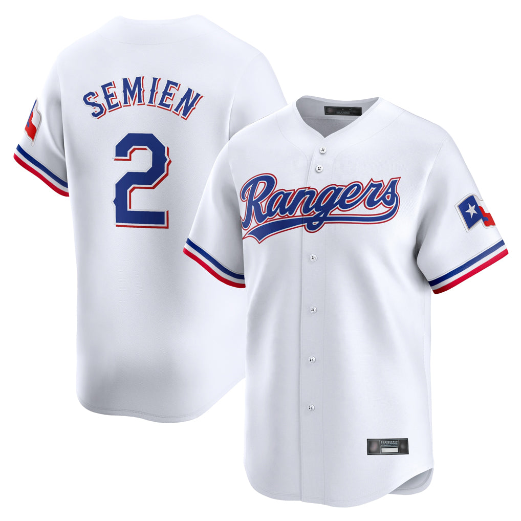 MATTH T.Rangers #2 Marcus Semien Player White Home Limited Stitched Jerseys
