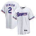 MATTH T.Rangers #2 Marcus Semien Player White Replica Game Stitched Jerseys