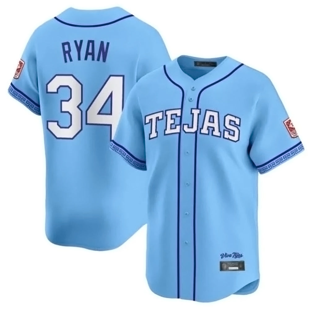 MATTH T.Rangers #34 Nolan Ryan Player Blue 2026 City Connect Premier Stitched Jerseys