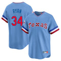 MATTH T.Rangers #34 Nolan Ryan Player Light Blue Cooperstown Collection Limited Stitched Jerseys