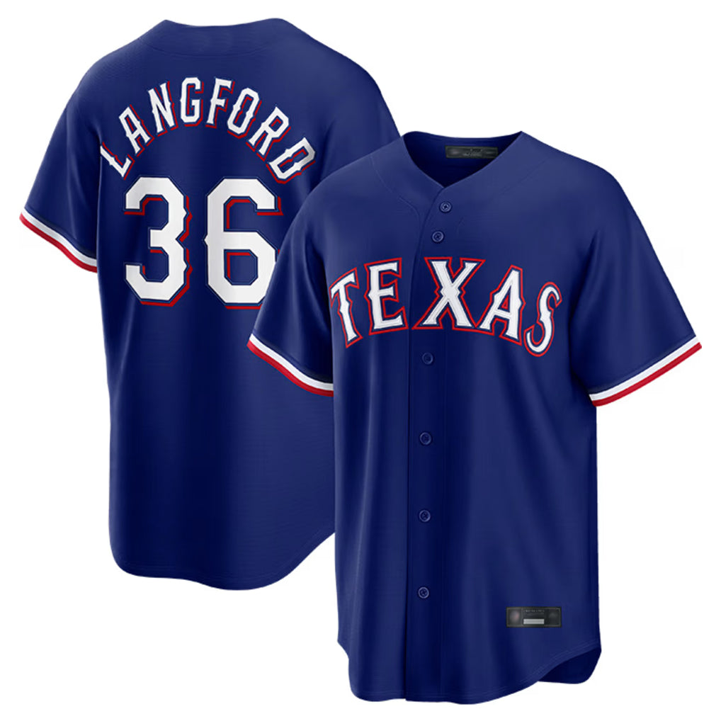 MATTH T.Rangers #36 Wyatt Langford Player Royal Home Game Stitched Jerseys