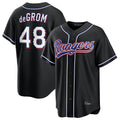MATTH T.Rangers #48 Jacob deGrom Player Black 2026 Out Fashion Replica Stitched Jerseys