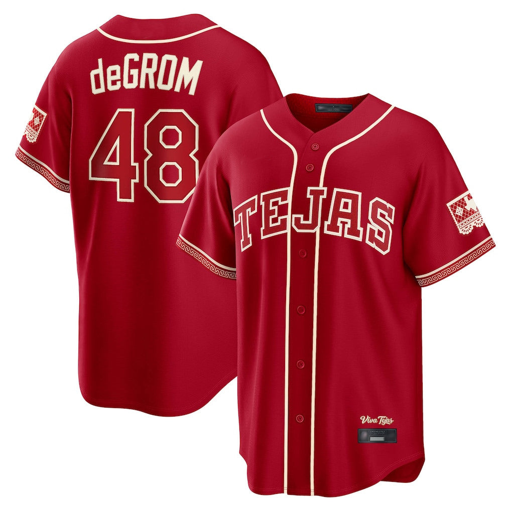 MATTH T.Rangers #48 Jacob deGrom Player Red 2026 City Connect Limited Stitched Jerseys