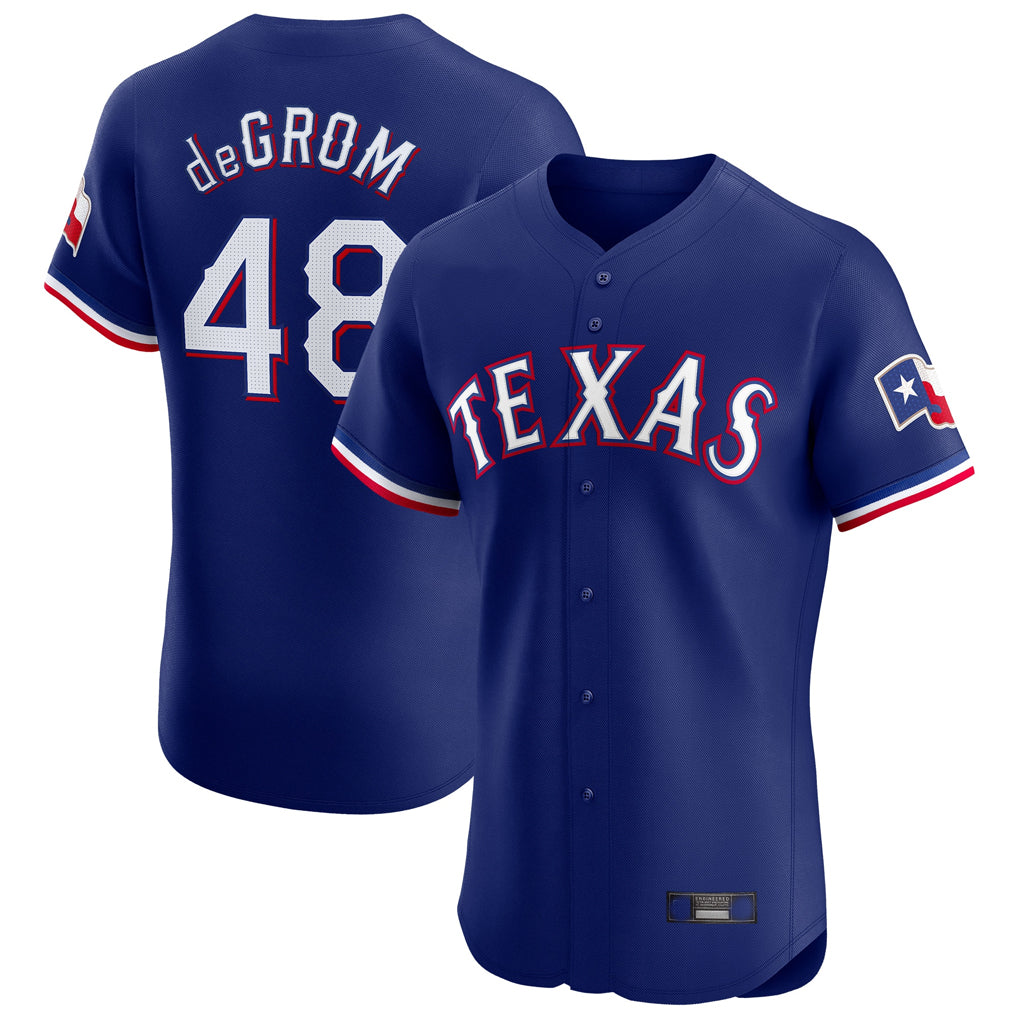 MATTH T.Rangers #48 Jacob deGrom Player Royal Elite Home Limited Stitched Jerseys