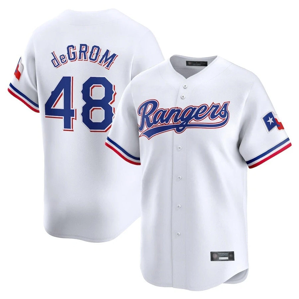 MATTH T.Rangers #48 Jacob deGrom Player White Home Limited Stitched Jerseys