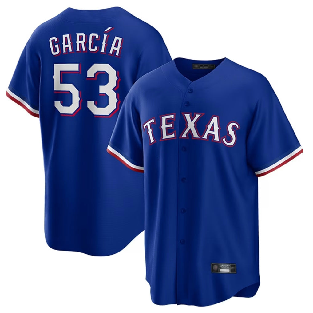 MATTH T.Rangers #53 Adolis Garcia Player Royal Home Limited Game Stitched Jerseys