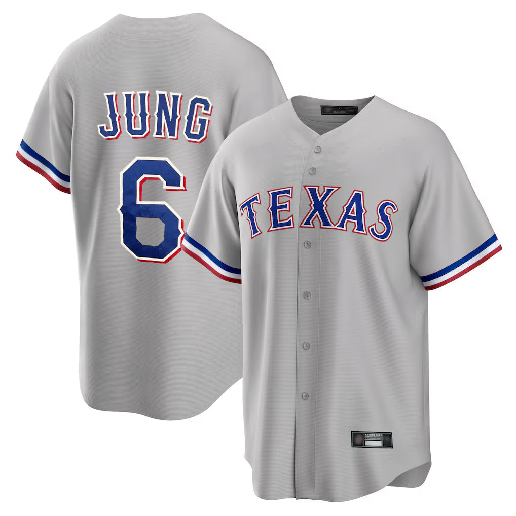 MATTH T.Rangers #6 Josh Jung Player Gray Limited Home Stitched Jerseys