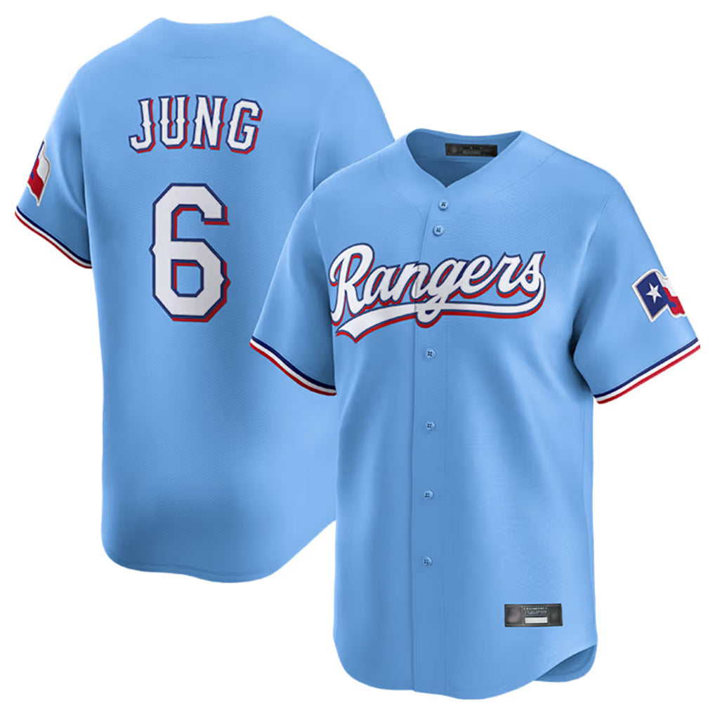 MATTH T.Rangers #6 Josh Jung Player Light Blue Limited Home Stitched Jerseys