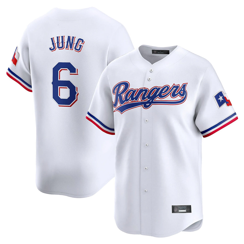 MATTH T.Rangers #6 Josh Jung Player White&Blue Home Limited Stitched Jerseys