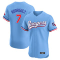 MATTH T.Rangers #7 Ivan Rodriguez Player Light Blue Limited Home Elite Stitched Jerseys