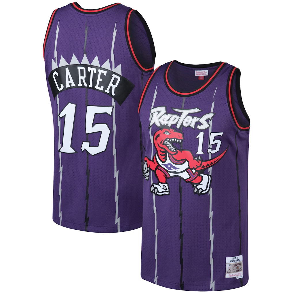MATTH T.Raptors #15 Vince Carter Mitchell & Ness Purple 199899 Big & Tall Hardwood Classics Swingman Jerseys