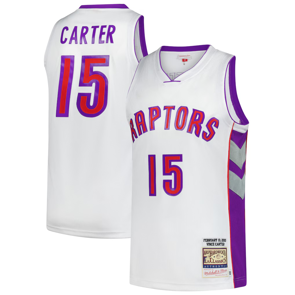 MATTH T.Raptors #15 Vince Carter Mitchell & Ness White 2000 All-Star Game Authentic Jerseys