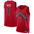 MATTH T.Raptors #1 Gradey Dick Red Swingman Player Jerseys - Icon Edition