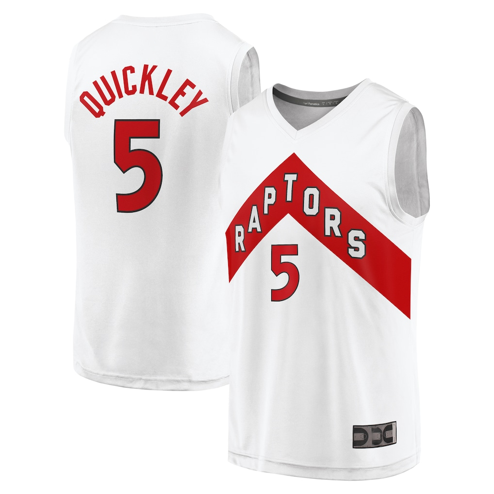 MATTH T.Raptors #5 Immanuel Quickley White Fast Break Player Jerseys - Association Edition