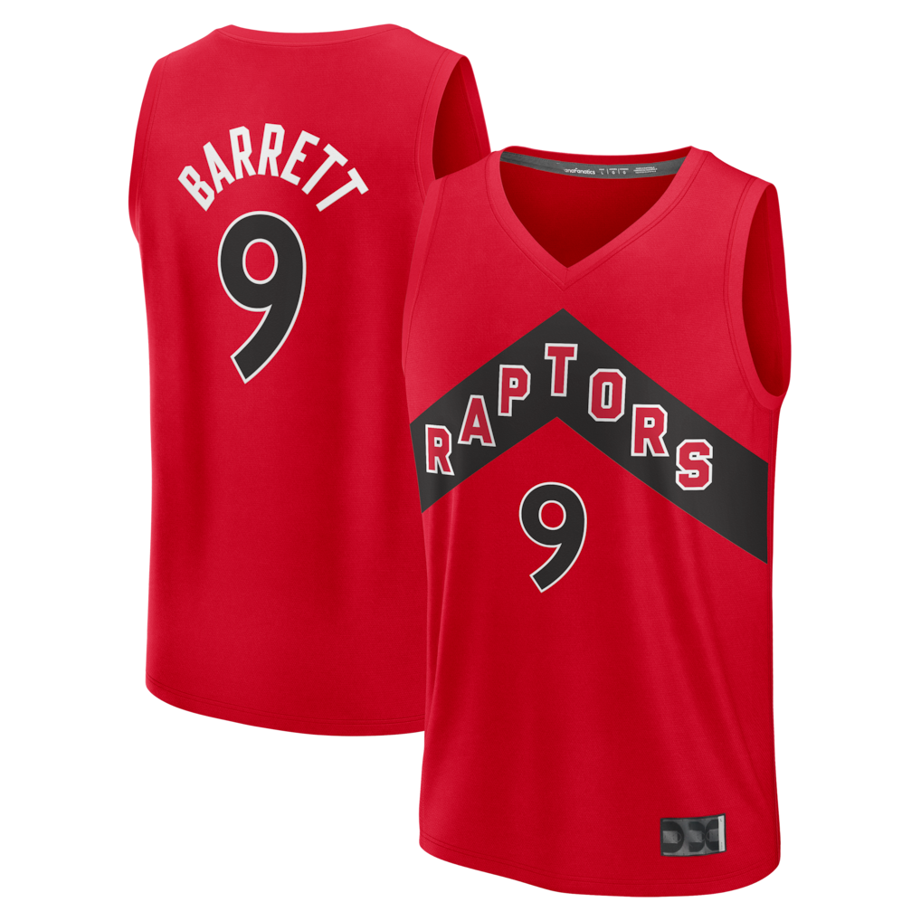 MATTH T.Raptors #9 RJ Barrett Red Fast Break Jerseys - Icon Edition