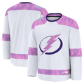 MATTH TB.Lightning White 2024 Hockey Fights Cancer Practice Jerseys