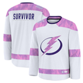 MATTH TB.Lightning White Hockey Fights Cancer Survivor Practice Jerseys