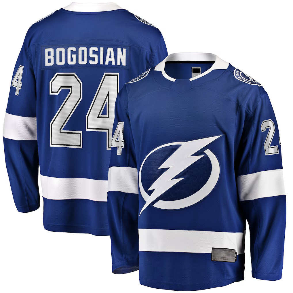 MATTH TB.Lightning #24 Zach Bogosian Blue Home Breakaway Player Jerseys