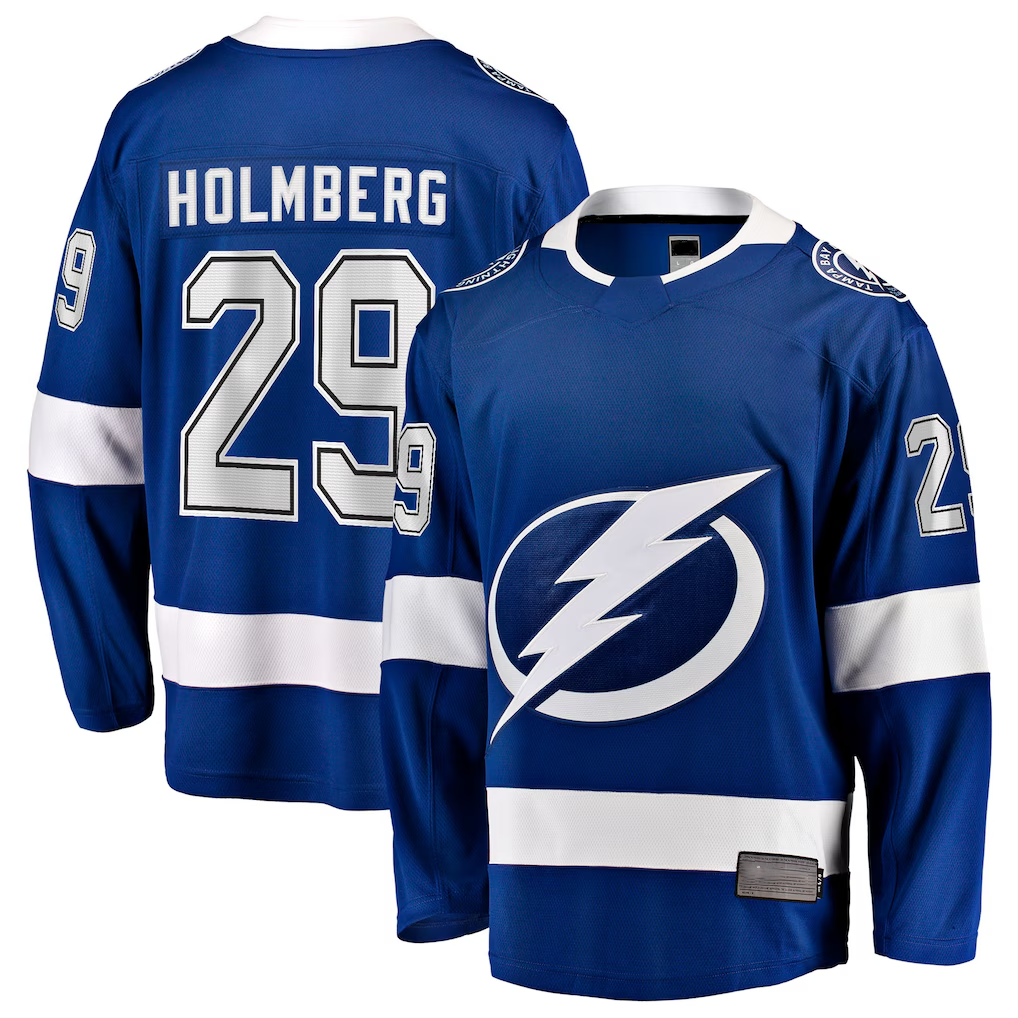 MATTH TB.Lightning #29 Pontus Holmberg Blue Home Breakaway Player Jerseys