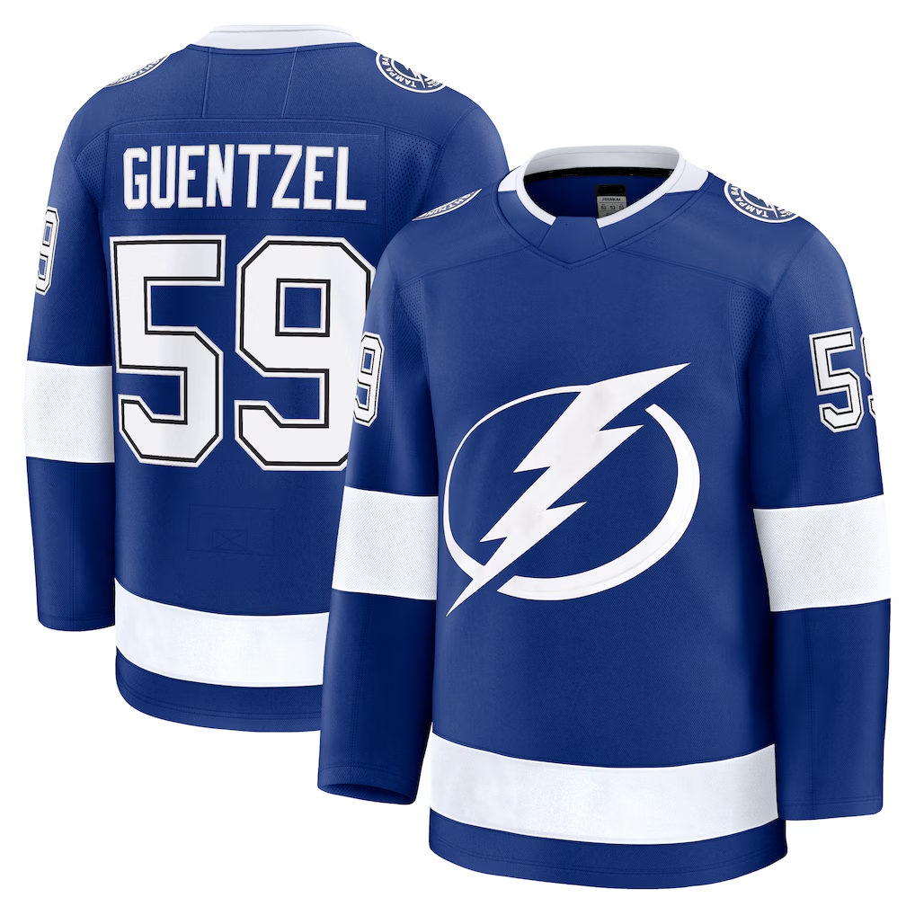 MATTH TB.Lightning #59 Jake Guentzel Blue Home Premium Jerseys