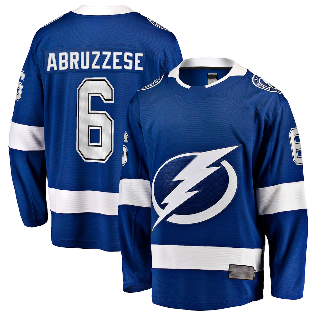 MATTH TB.Lightning #6 Nick Abruzzese Blue Home Breakaway Jerseys