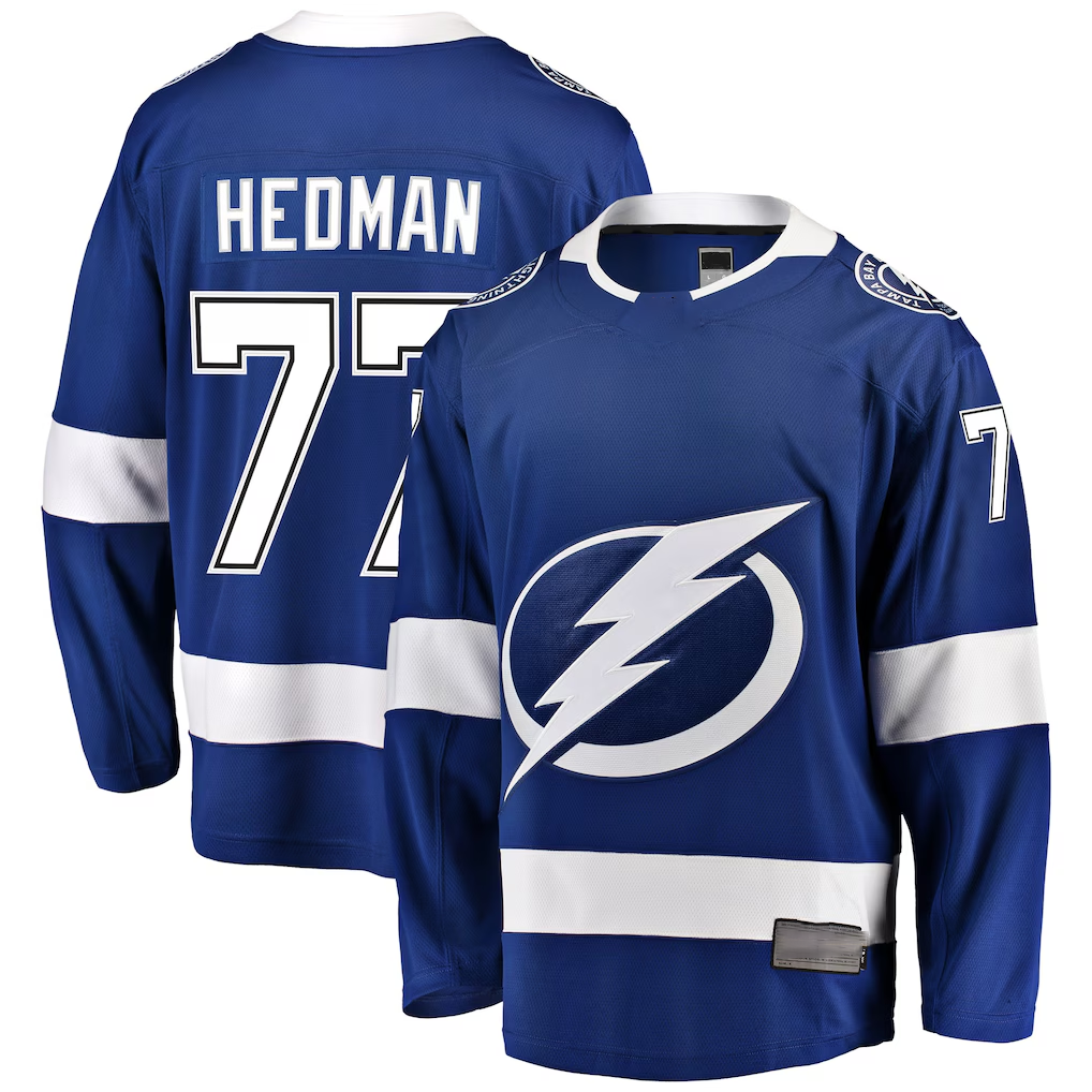 MATTH TB.Lightning #77 Victor Hedman Blue Home Breakaway Jerseys