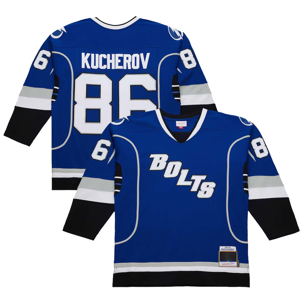 MATTH TB.Lightning #86 Nikita Kucherov Blue 2013-14 Power Play Jerseys