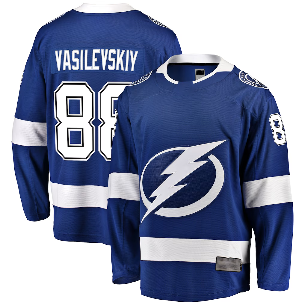 MATTH TB.Lightning #88 Andrei Vasilevskiy Blue Home Premium Jerseys