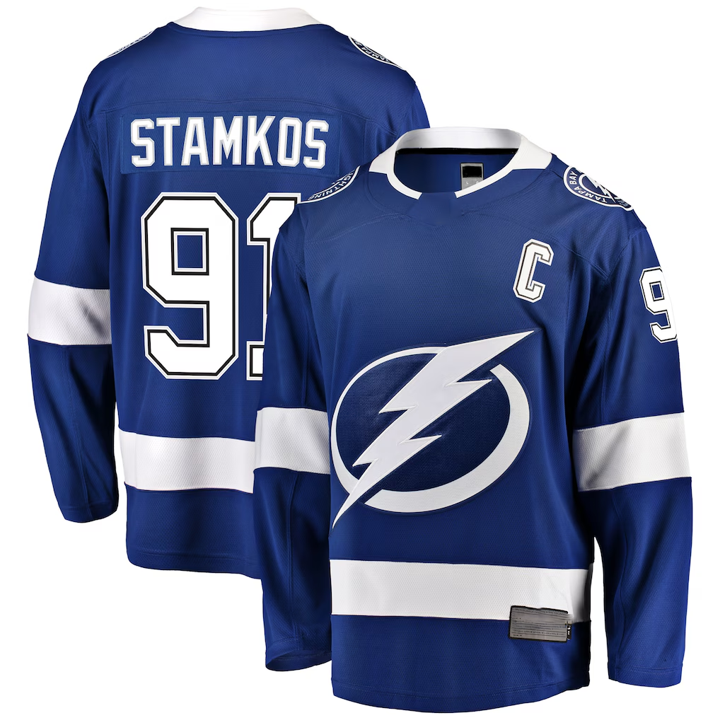 MATTH TB.Lightning #91 Steven Stamkos Blue Breakaway Player Jerseys
