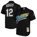 MATTH TB.Rays #12 Wade Boggs Player Black Mitchell & Ness Cooperstown Replica Stitched Jerseys