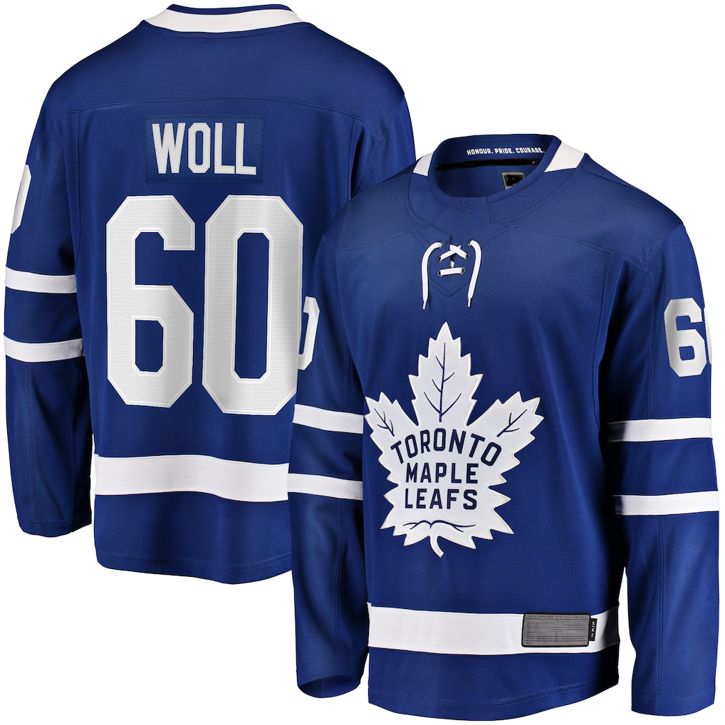 MATTH T.Maple Leafs #60 Joseph Woll Blue Home Premier Breakaway Player Jerseys