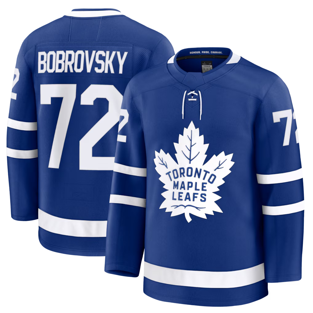 MATTH T.Maple Leafs #72 Sergei Bobrovsky Blue Home Premium Jerseys