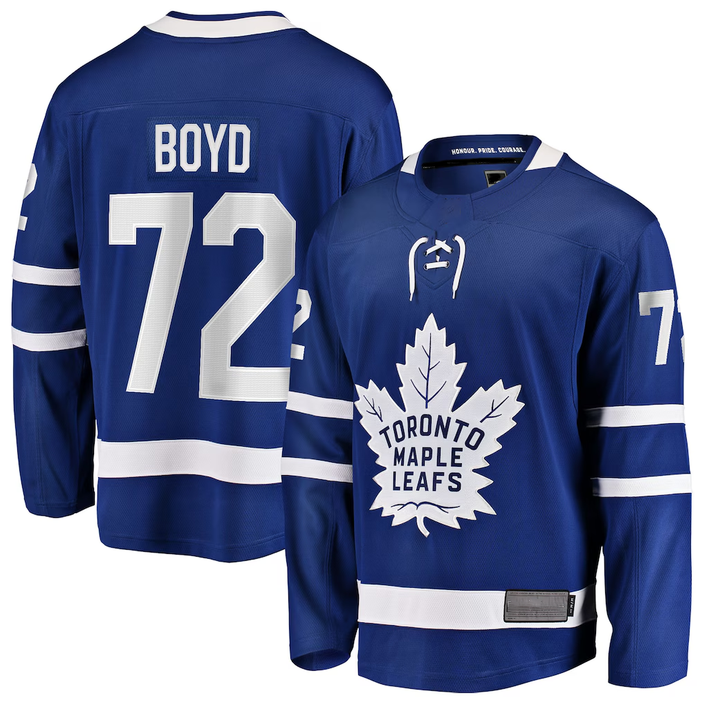 MATTH T.Maple Leafs #72 Travis Boyd Blue Home Breakaway Jerseys