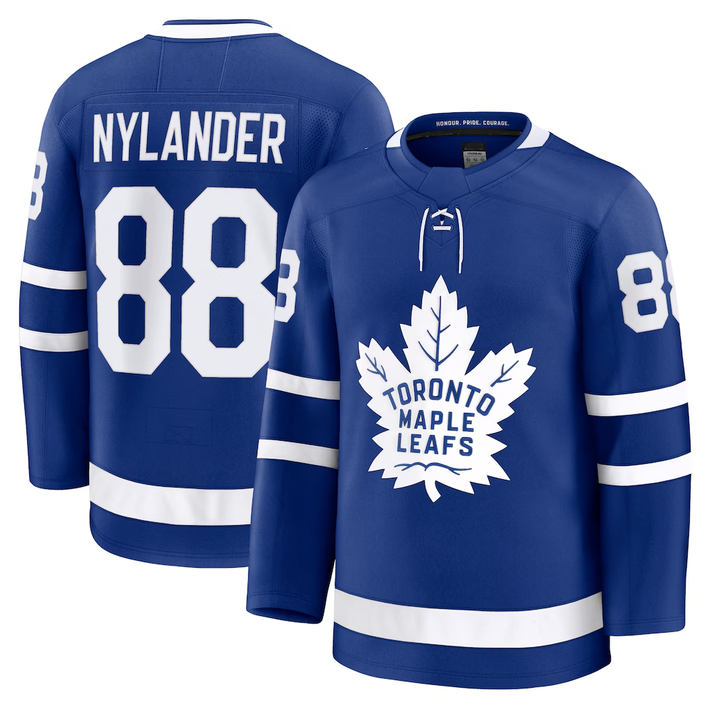 MATTH T.Maple Leafs #88 William Nylander Blue Home Premium Jerseys