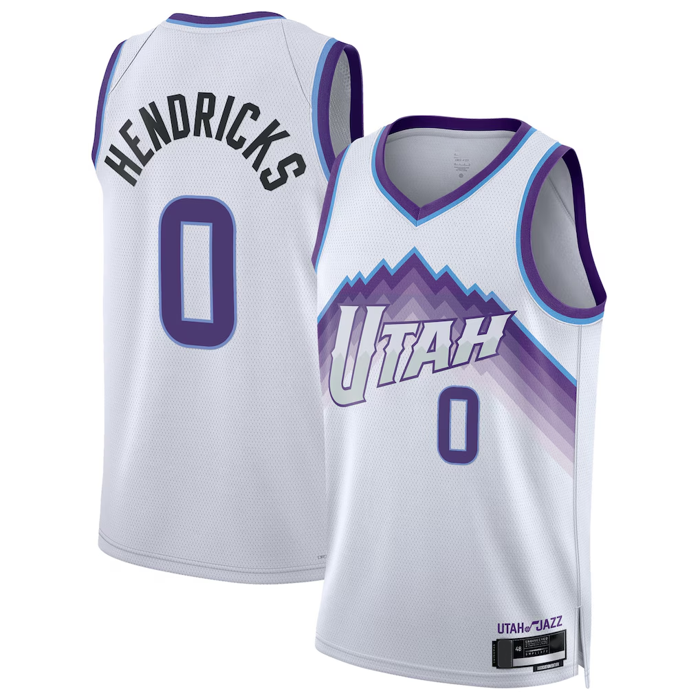 MATTH U.Jazz #0 Taylor Hendricks White Swingman Jerseys - Association Edition