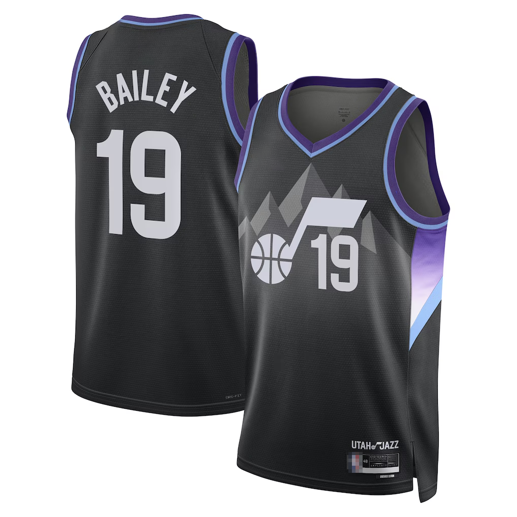 MATTH U.Jazz #19 Ace Bailey Black Swingman Player Jerseys - Statement Edition
