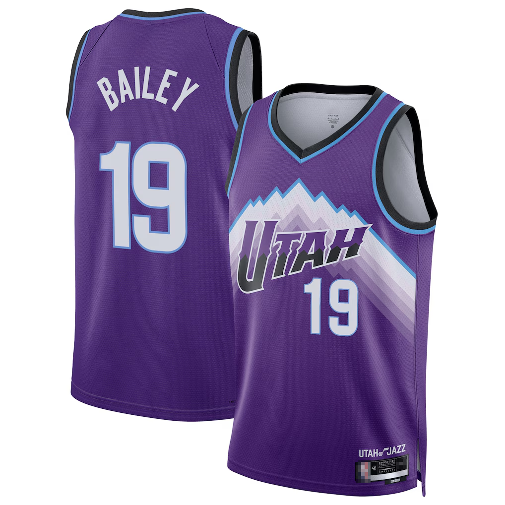 MATTH U.Jazz #19 Ace Bailey Purple Swingman Jerseys - Icon Edition