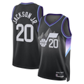 MATTH U.Jazz #20 Jaren Jackson Jr. Black Swingman Jerseys - Statement Edition