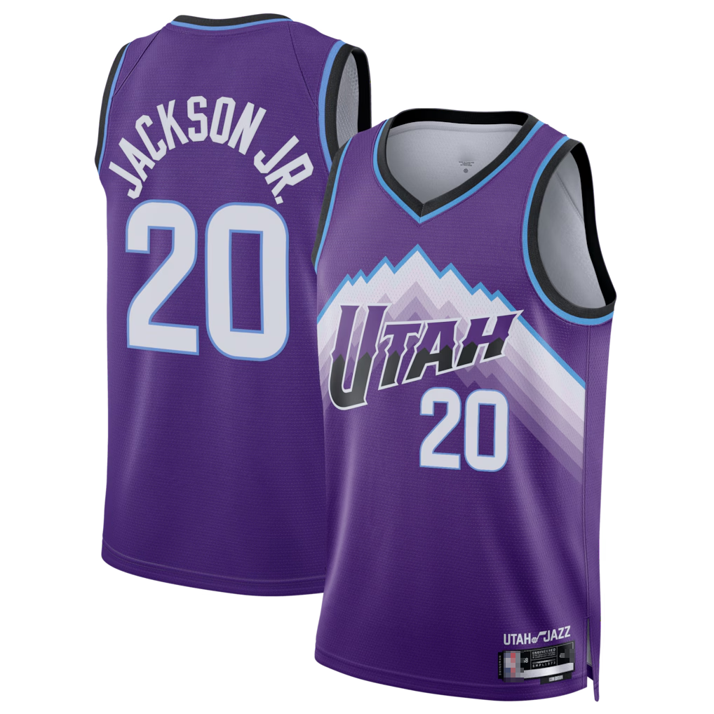 MATTH U.Jazz #20 Jaren Jackson Jr. Purple Swingman Jerseys- Icon Edition