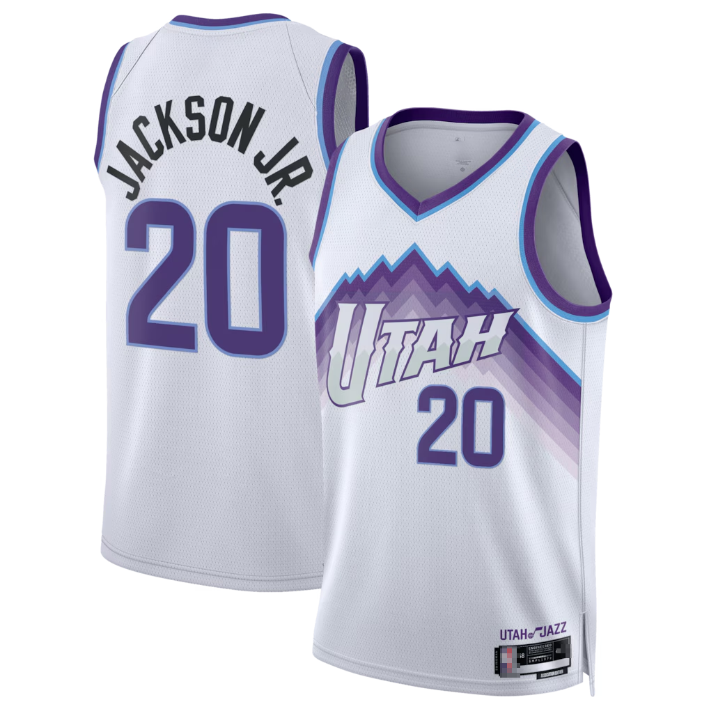 MATTH U.Jazz #20 Jaren Jackson Jr. White Swingman Jerseys - Association Edition