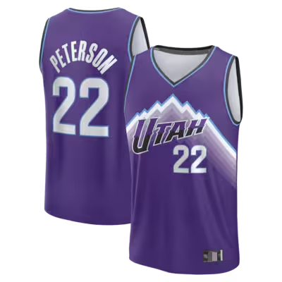MATTH U.Jazz #22 Darryn Peterson Fanatics Purple 2026 Draft First Round Pick Fast Break Jerseys - Icon Edition
