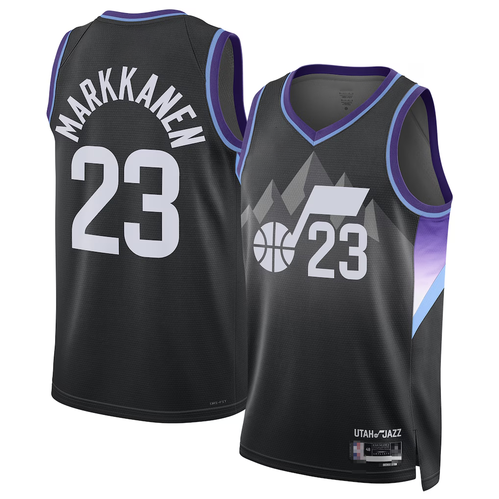 MATTH U.Jazz #23 Lauri Markkanen Black 2024-2025 Swingman Jerseys - Statement Edition