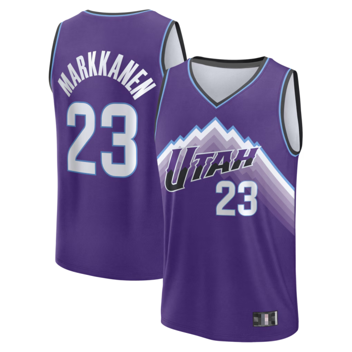 MATTH U.Jazz #23 Lauri Markkanen Fanatics Purple Fast Break Replica Jerseys - Icon Edition